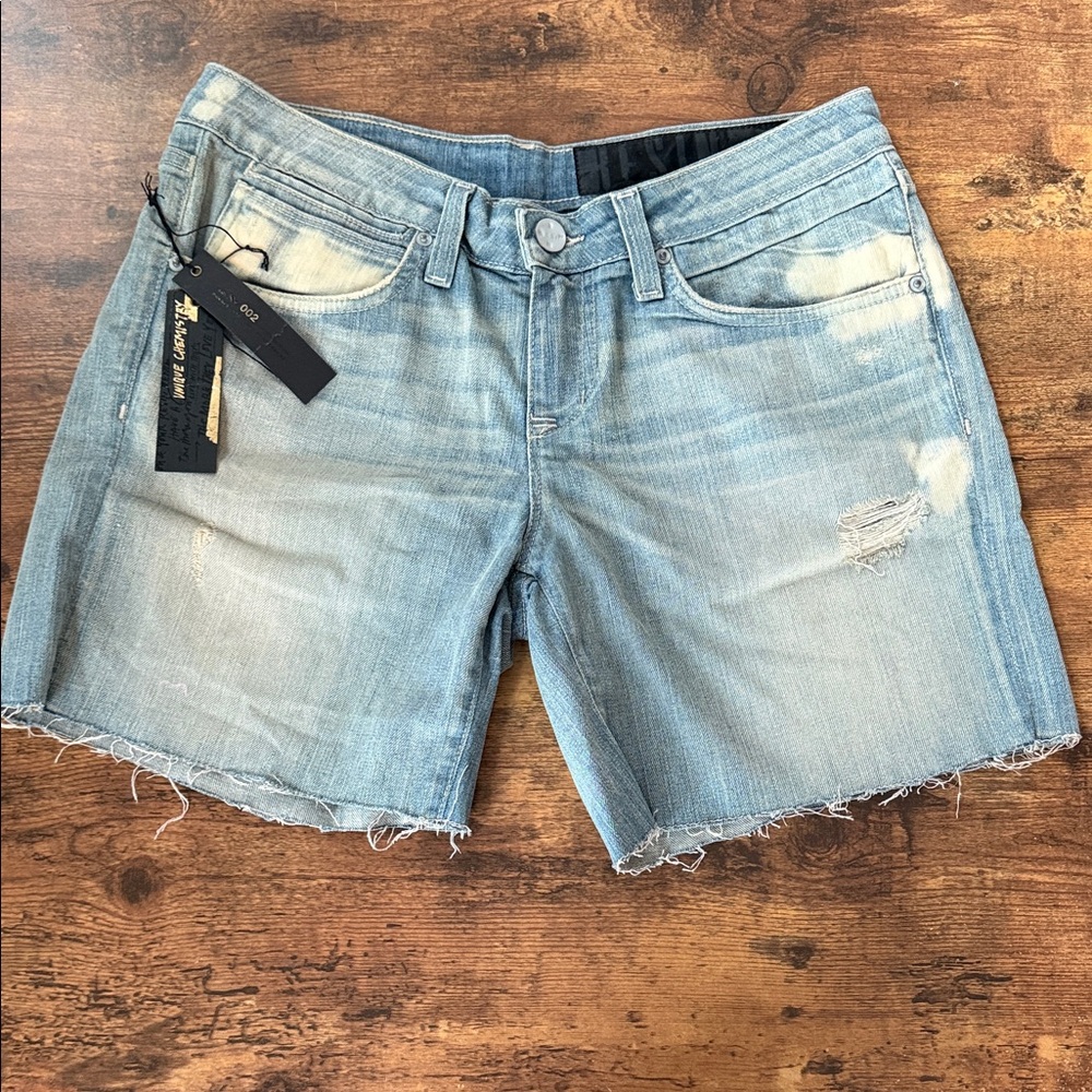 Resin Blue Distressed Jean Shorts